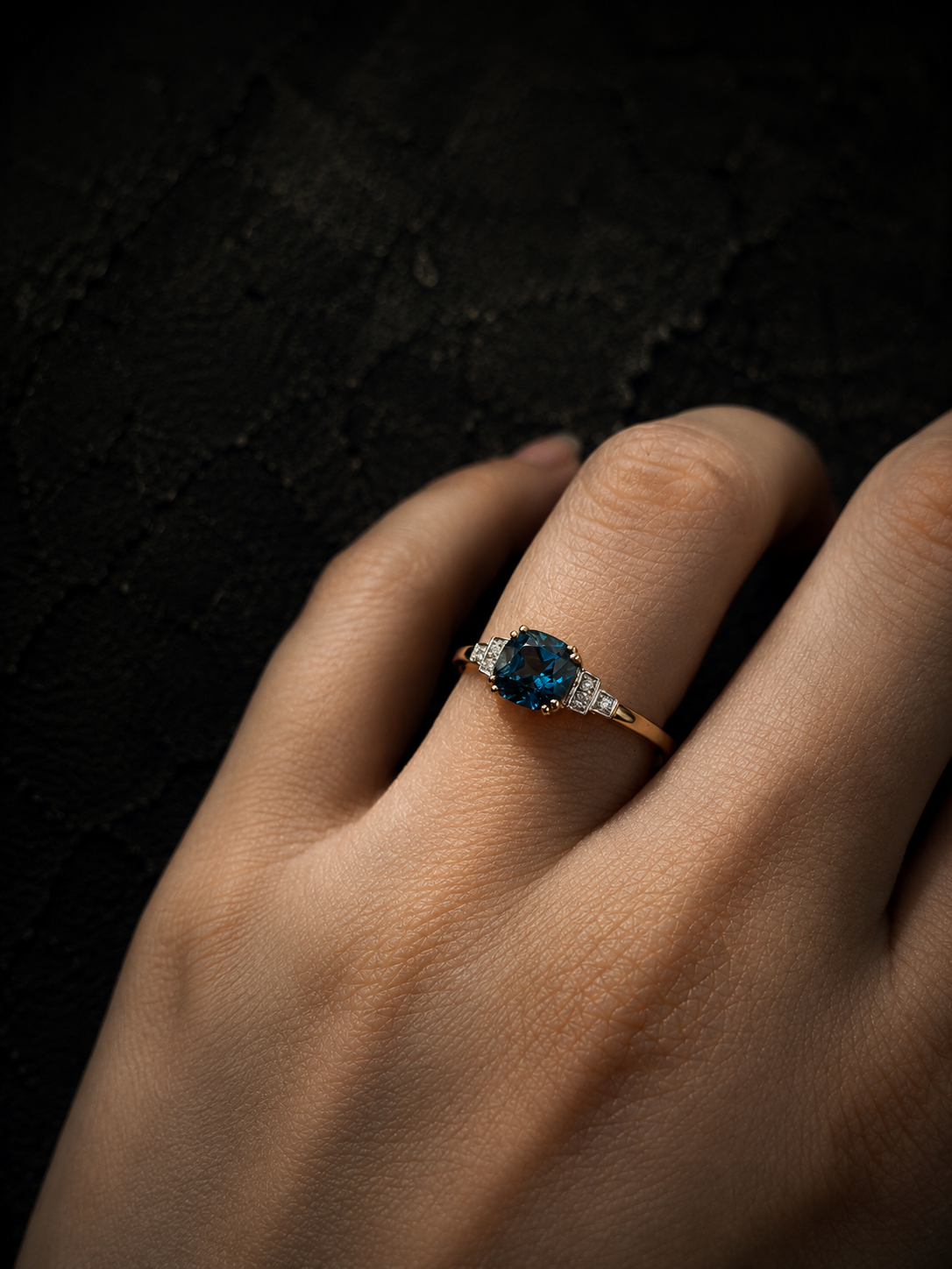 Bague "Rivoli" Topaze Blue London