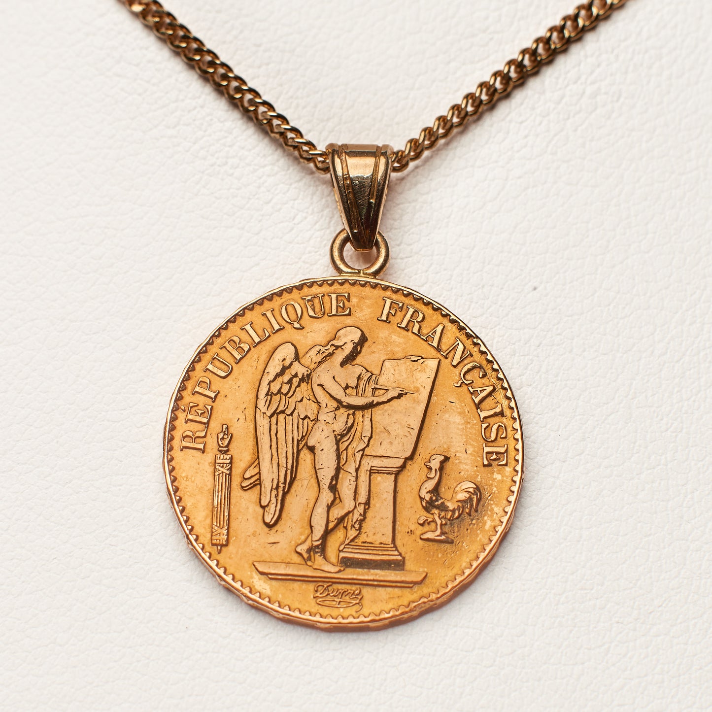 Pendentif pièce Génie 20 francs vue de face