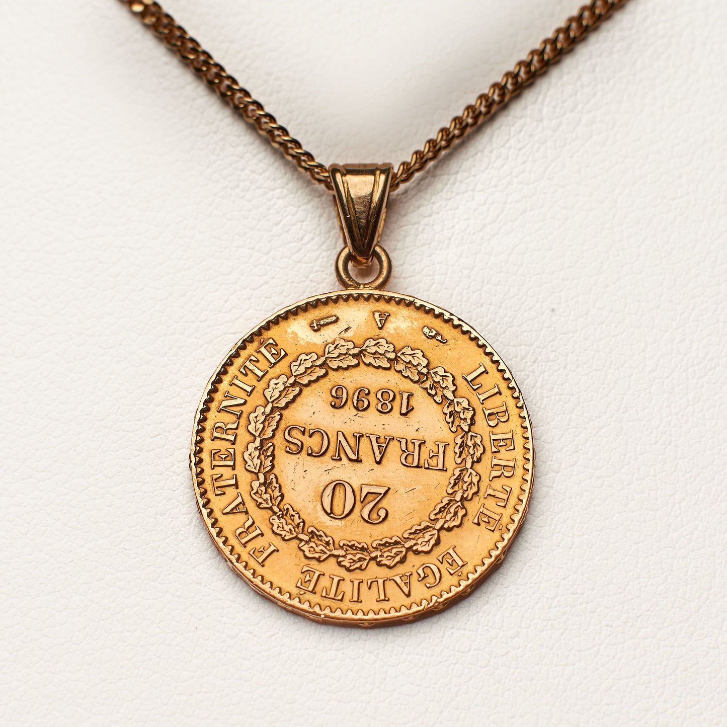 Pendentif pièce Génie 20 francs vue de face