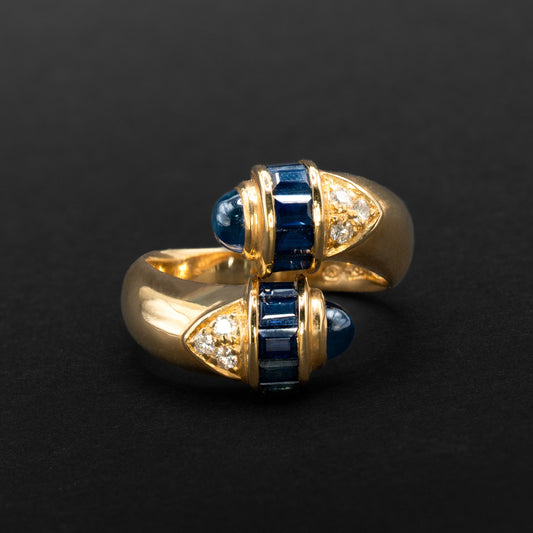 Bague Gringoire toi et moi saphirs et diamants