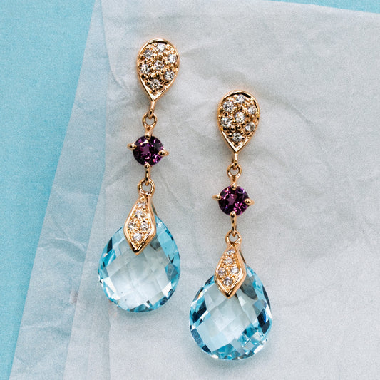 Boucles d’oreilles pendantes topaze — Isabelle Langlois