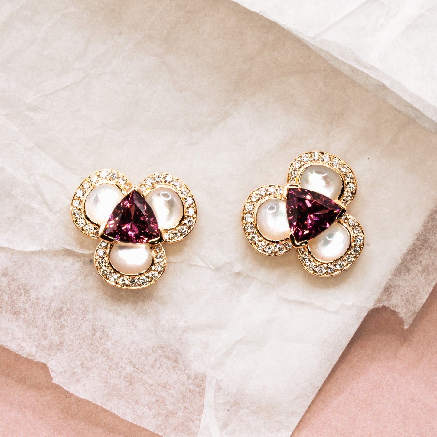 Boucles d’oreilles Flora Pensée — Isabelle Langlois