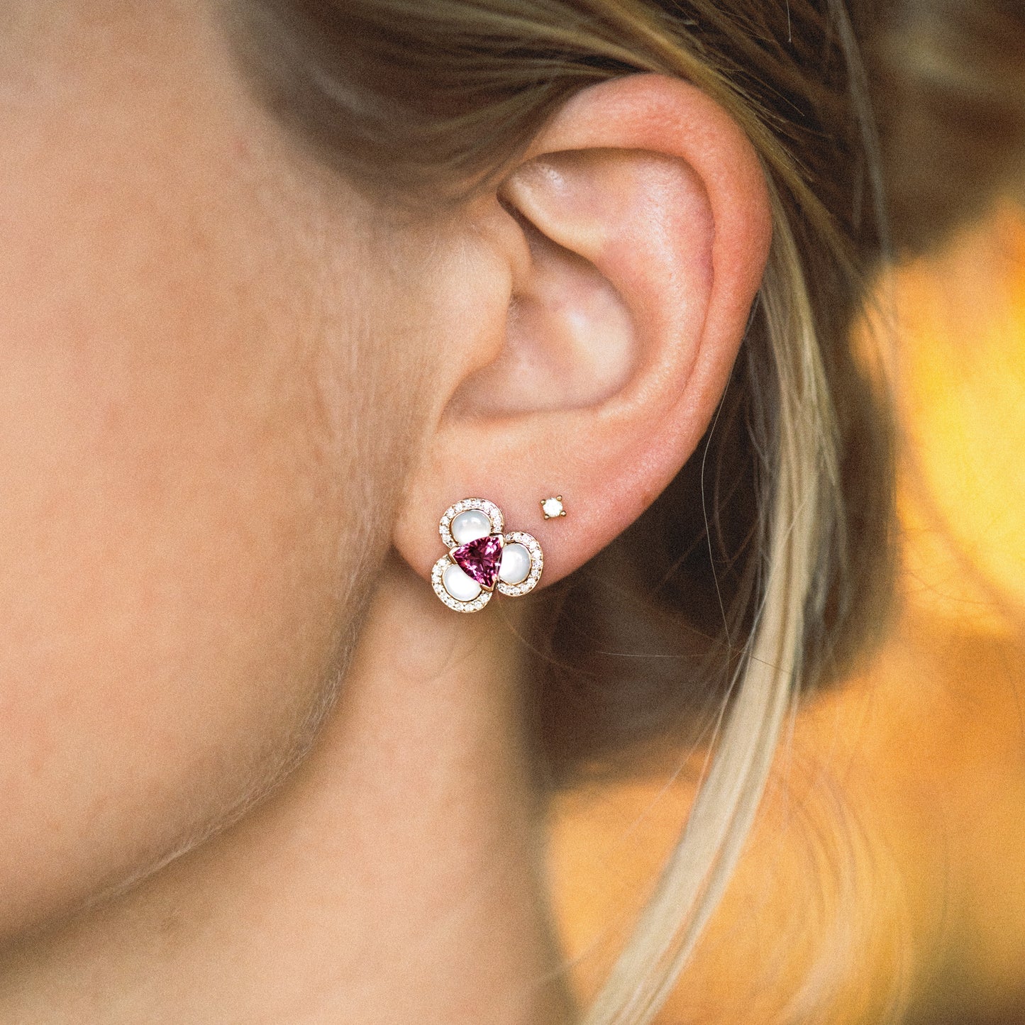Boucles d’oreilles Flora Pensée — Isabelle Langlois