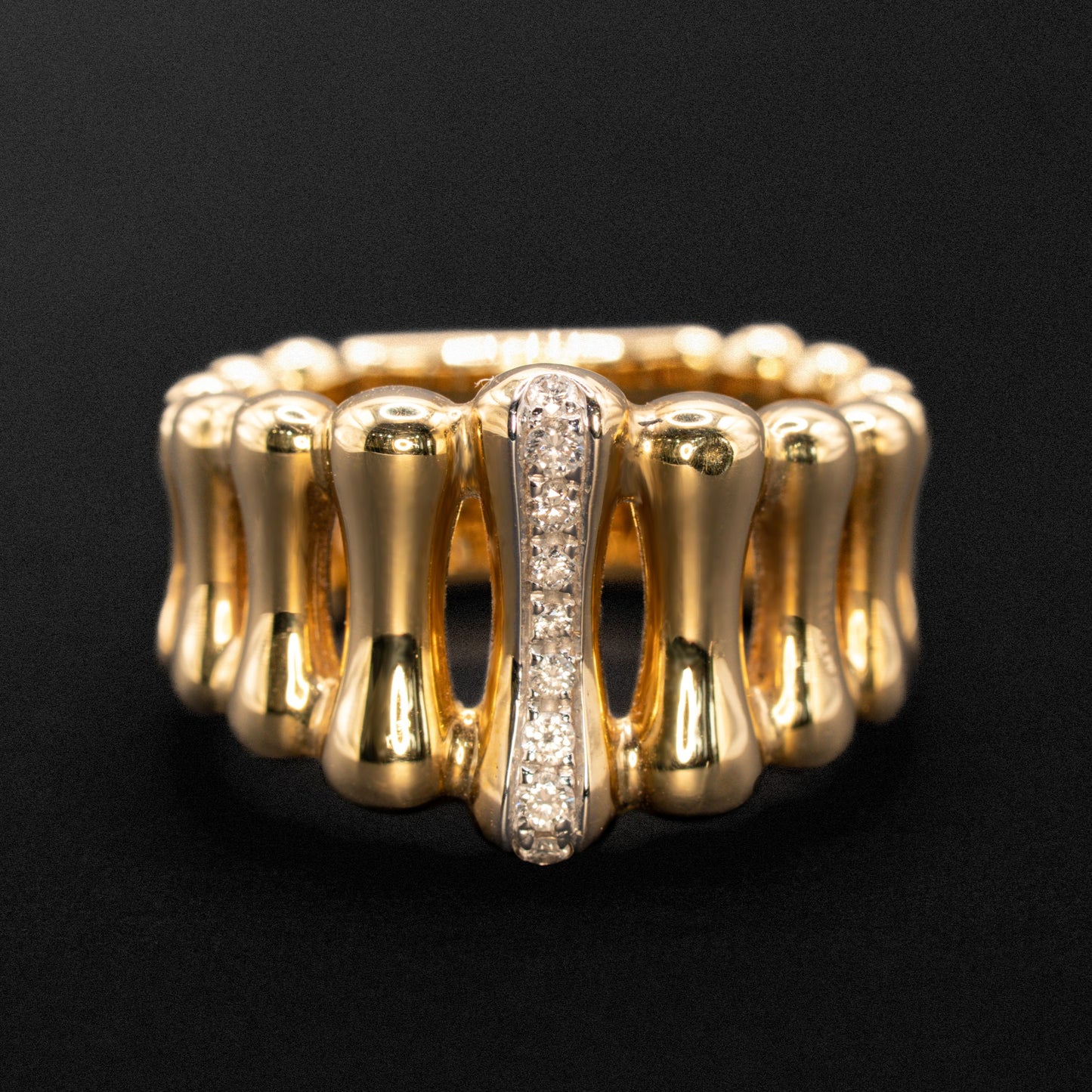 Bague diamants bamboo CHIMENTO