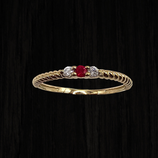 Bague rubis et diamants