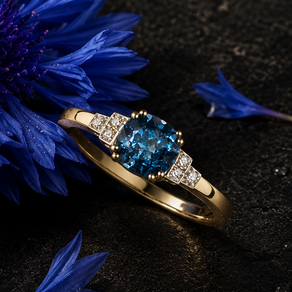 Bague "Rivoli" Topaze Blue London