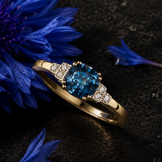 Bague "Rivoli" Topaze Blue London