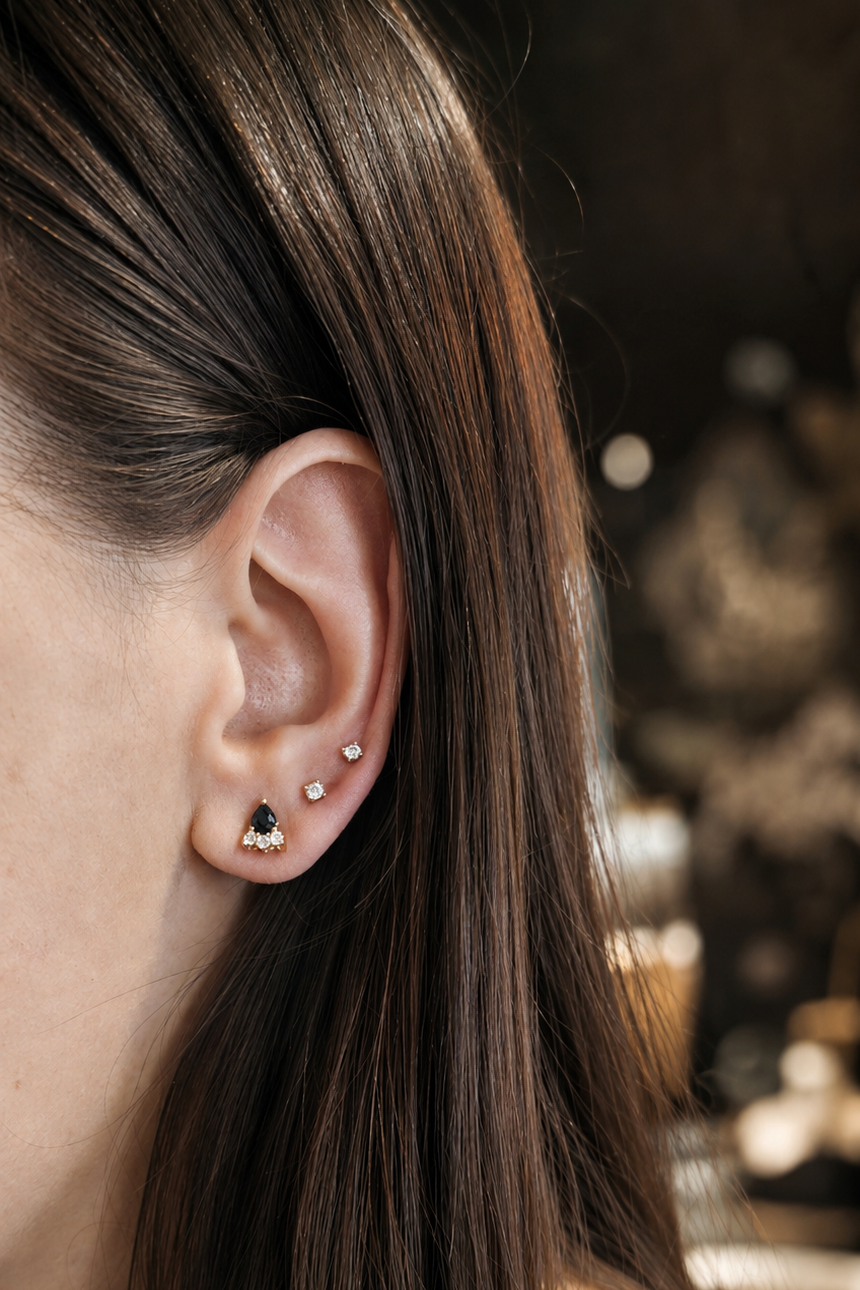 Boucles d'oreilles "Shizuku" - saphir et diamants